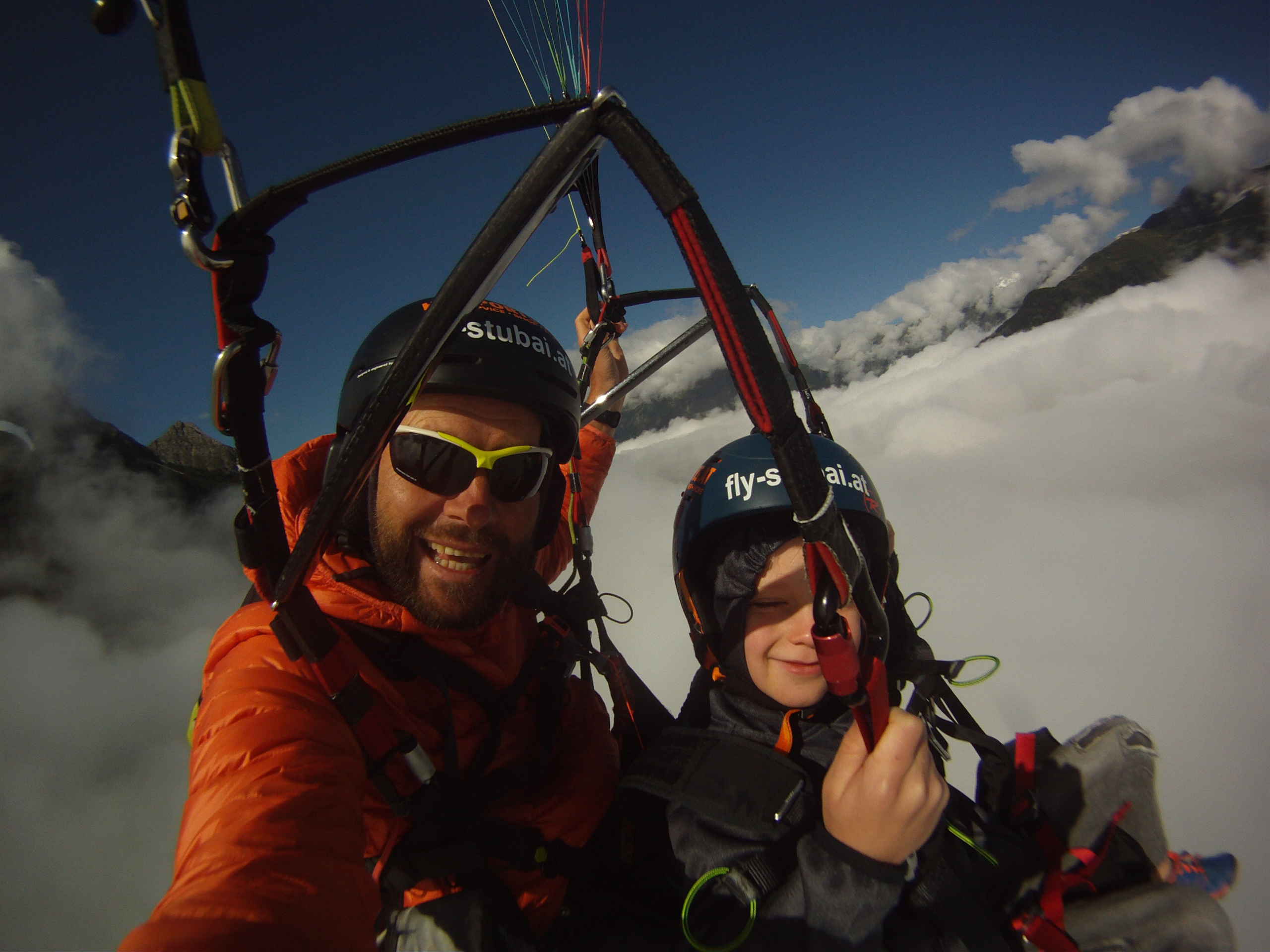 Kindertandem Paragliding Flug Schlick, Stubai Tirol